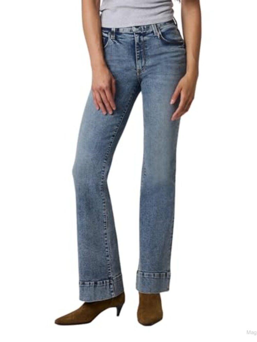 Edyson High Rise Slim Flare Leg Jeans Stretch Cotton USA Made